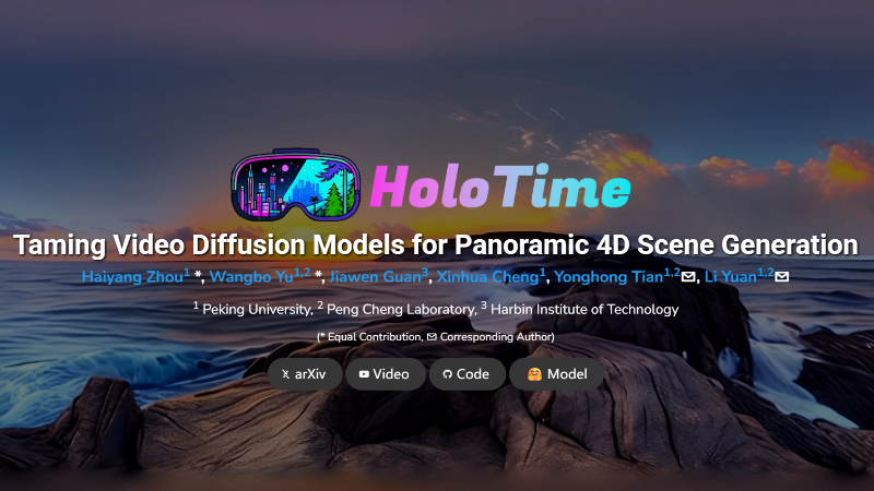 HoloTime:将静态全景图像转化为沉浸式的360度4D场景